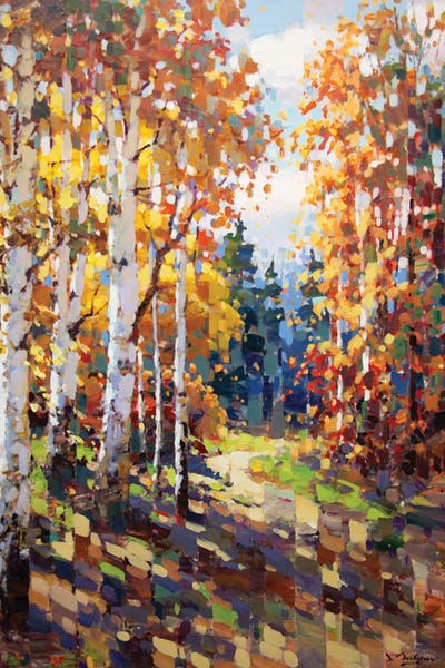 Birch Trees: Autumn Trail by Vadim Dolgov