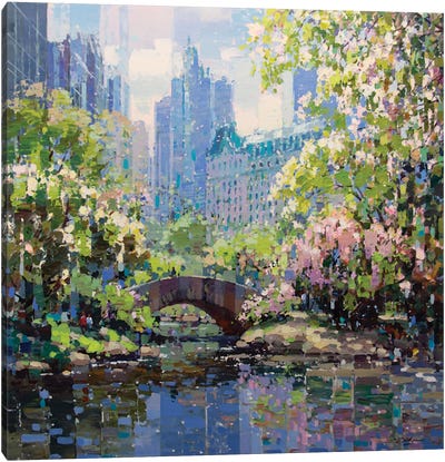 Spring In Central Park Canvas Art Print - Mosaic Landscapes