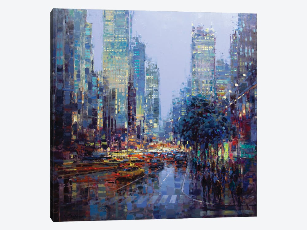 Twilight In The City by Vadim Dolgov 1-piece Canvas Wall Art