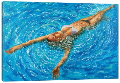Girl Swimming LVII Canvas Art Print - Vishalandra Dakur