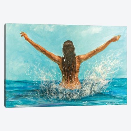 Girl Swimming III Canvas Print #VDR10} by Vishalandra Dakur Canvas Art Print