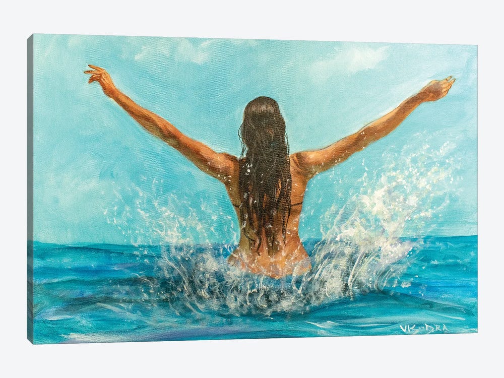 Girl Swimming III by Vishalandra Dakur 1-piece Canvas Wall Art