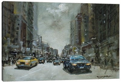 New York City Afternoon Canvas Art Print - Vishalandra Dakur