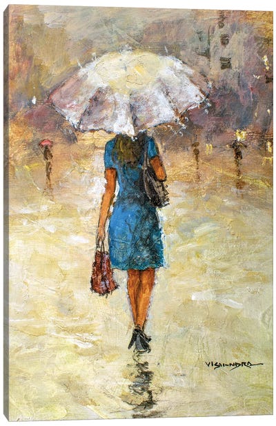 New York City In Rain VII Canvas Art Print - Vishalandra Dakur