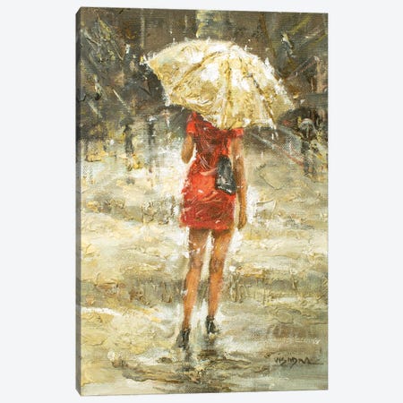 New York City In Rain I Canvas Print #VDR17} by Vishalandra Dakur Canvas Artwork