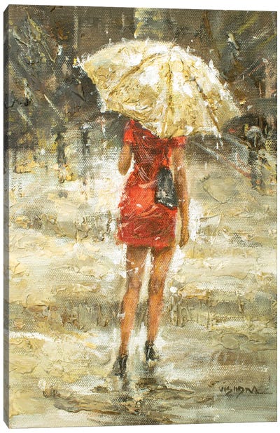 New York City In Rain I Canvas Art Print - Vishalandra Dakur