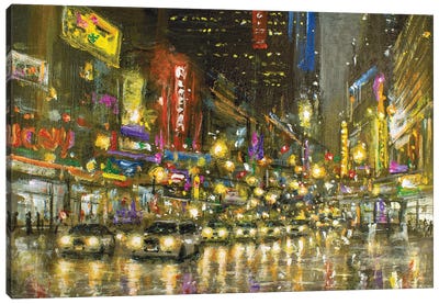 New York In Night XXXI Canvas Art Print - Vishalandra Dakur