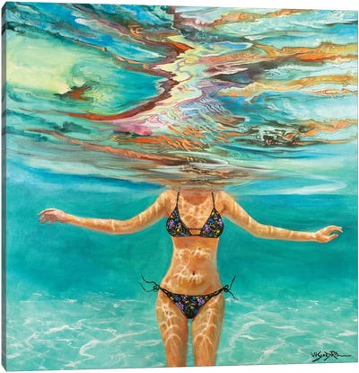 Swimming Girl X Canvas Art Print - Swimming Art