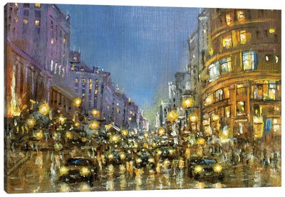 Rainy Night Canvas Art Print - Vishalandra Dakur