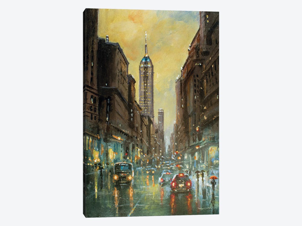 New York City In Rain by Vishalandra Dakur 1-piece Canvas Artwork