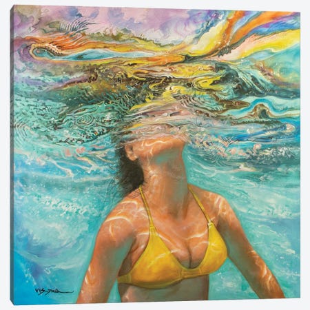 Girl Swimming XII Canvas Print #VDR2} by Vishalandra Dakur Canvas Art Print