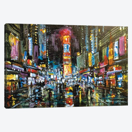 New York City In Rain I Canvas Print #VDR33} by Vishalandra Dakur Canvas Art Print