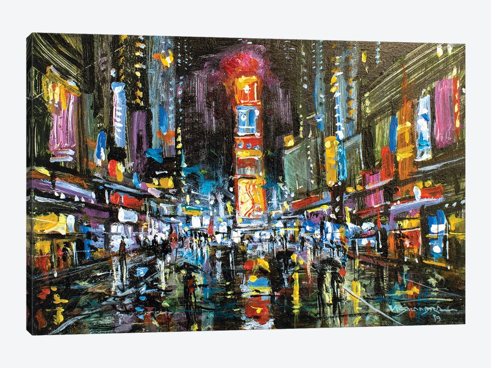 New York City In Rain I by Vishalandra Dakur 1-piece Canvas Print