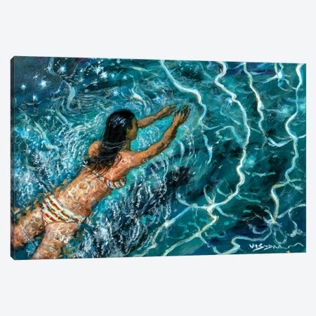Girl Swimming XXI Canvas Print #VDR34} by Vishalandra Dakur Canvas Art