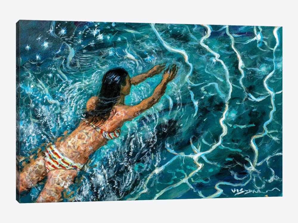 Girl Swimming XXI by Vishalandra Dakur 1-piece Canvas Wall Art