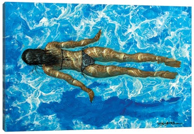 Girl Swimming XXXVIII Canvas Art Print - Vishalandra Dakur