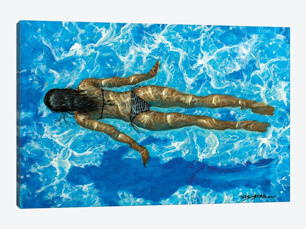 Girl Swimming XXXVIII by Vishalandra Dakur 1-piece Canvas Art Print