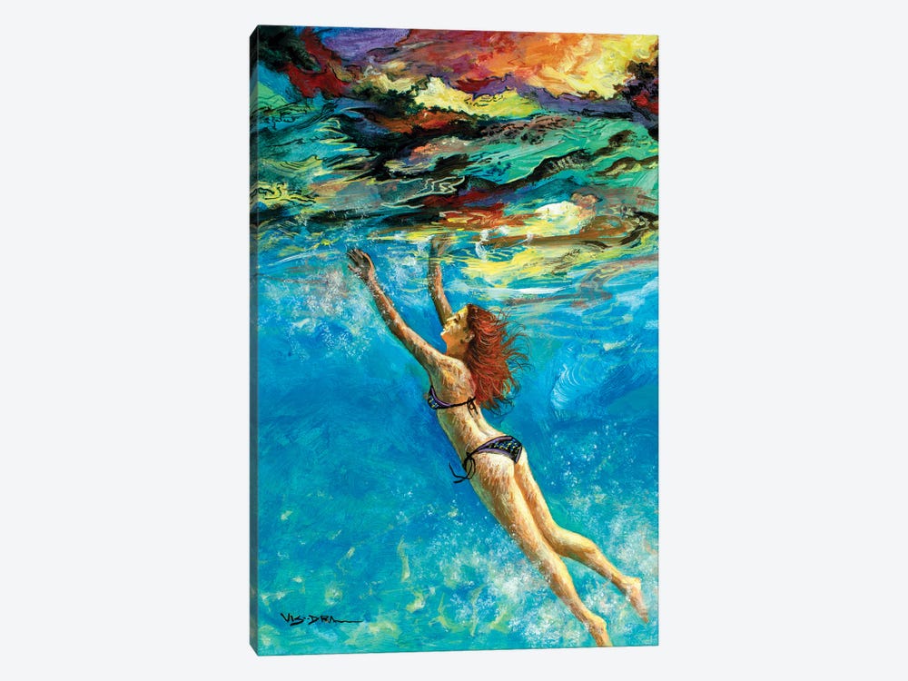 Girl Swimming XLII by Vishalandra Dakur 1-piece Canvas Artwork