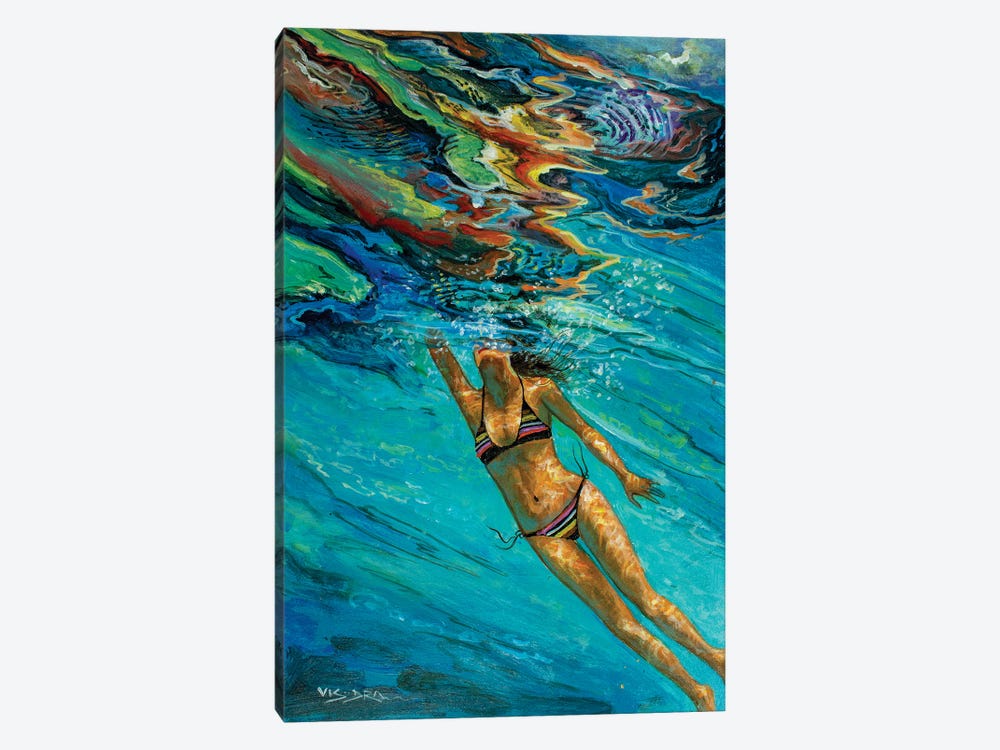 Girl Swimming XVII 1-piece Canvas Print
