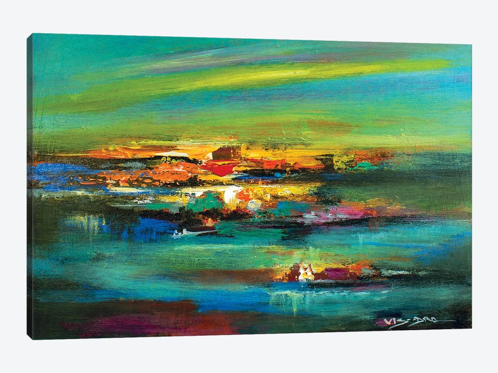 The Orange Lake by Vishalandra Dakur 1-piece Canvas Print