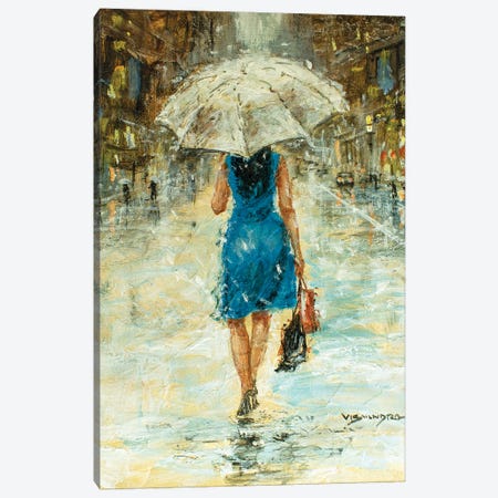 New York City In Rain II Canvas Print #VDR53} by Vishalandra Dakur Canvas Art Print