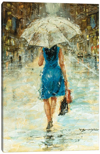 New York City In Rain II Canvas Art Print - Vishalandra Dakur