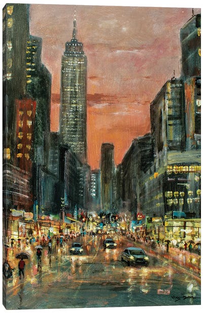 New York In Rain XII Canvas Art Print - Vishalandra Dakur