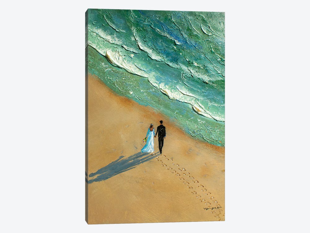 Beach Bride III by Vishalandra Dakur 1-piece Canvas Art
