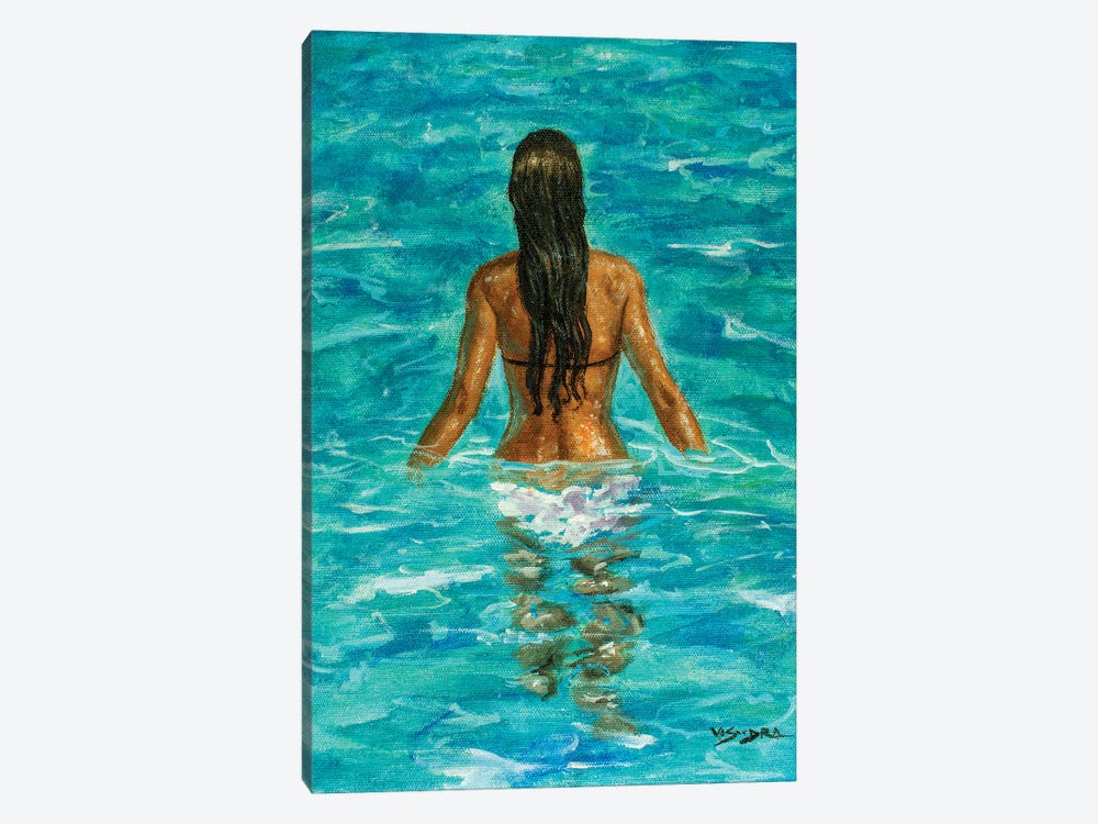 Girl In Pool IV by Vishalandra Dakur 1-piece Canvas Artwork
