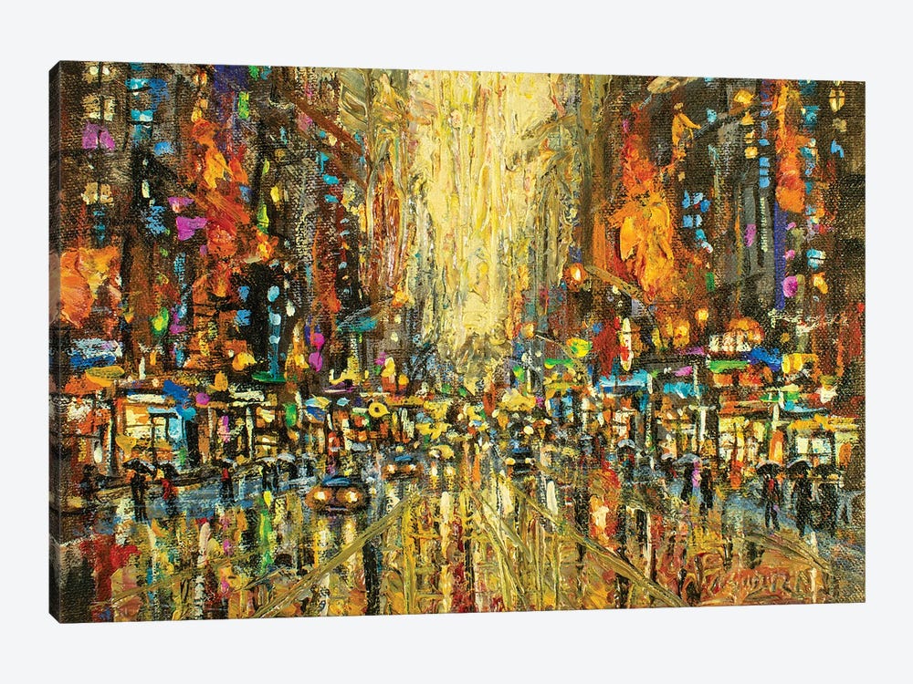 New York City In Rain VII by Vishalandra Dakur 1-piece Canvas Print