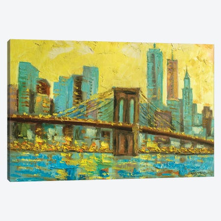 Brooklyn Bridge Canvas Print #VDR75} by Vishalandra Dakur Canvas Artwork
