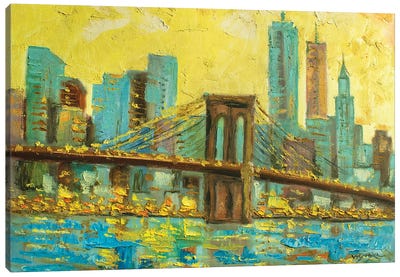 Brooklyn Bridge Canvas Art Print - Vishalandra Dakur