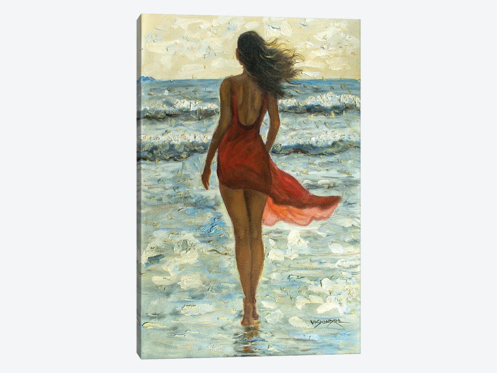 Girl In The Beach 1-piece Canvas Print