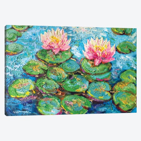 Monet Water Lilies I Canvas Print #VDR88} by Vishalandra Dakur Canvas Artwork