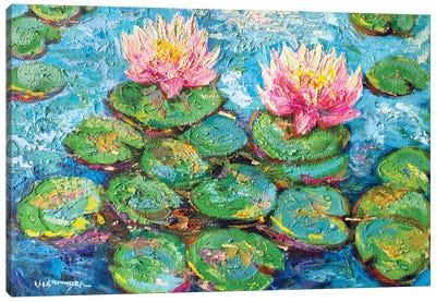 Monet Water Lilies I Canvas Art Print - Water Lilies Collection