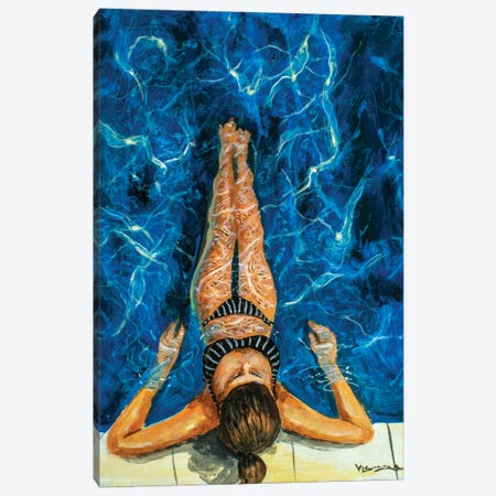 Girl Swimming XLIV Canvas Print #VDR8} by Vishalandra Dakur Canvas Art Print