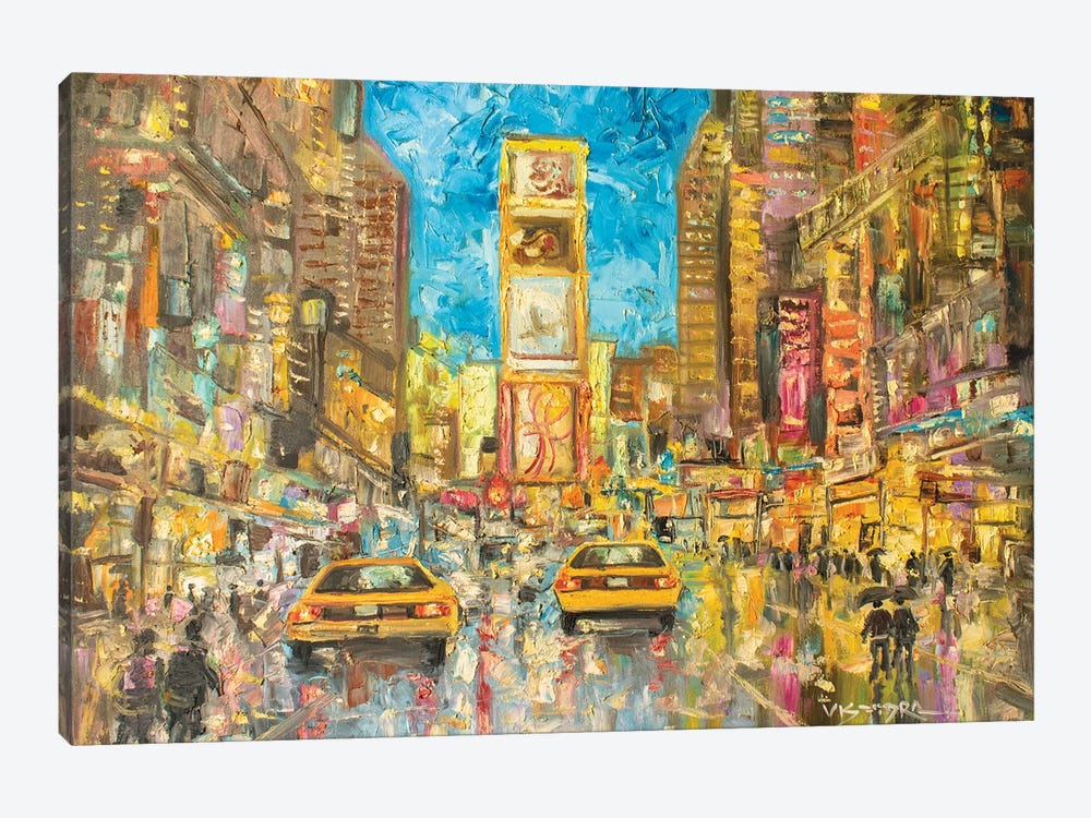 Time Square In Rain XX by Vishalandra Dakur 1-piece Canvas Art Print