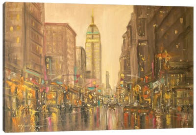 New York City In Rain X Canvas Art Print - Vishalandra Dakur