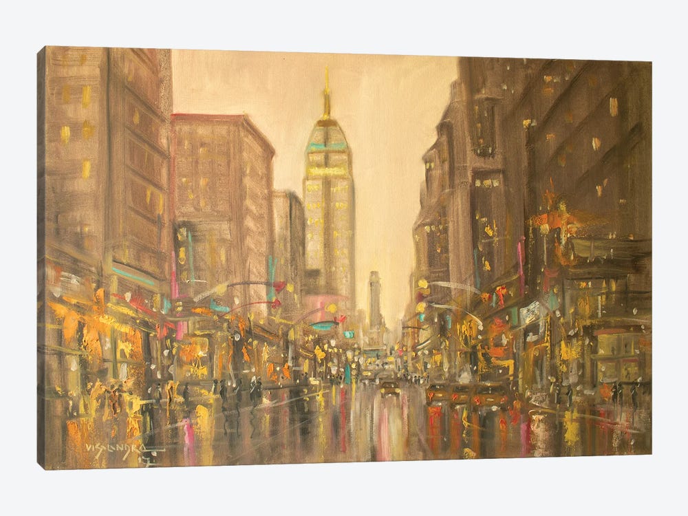 New York City In Rain X by Vishalandra Dakur 1-piece Canvas Art