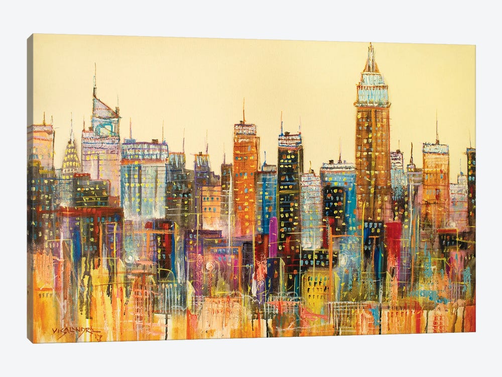 Abstract New York City II by Vishalandra Dakur 1-piece Art Print