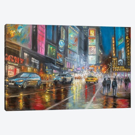 New York City Lights IV Canvas Print #VDR99} by Vishalandra Dakur Art Print