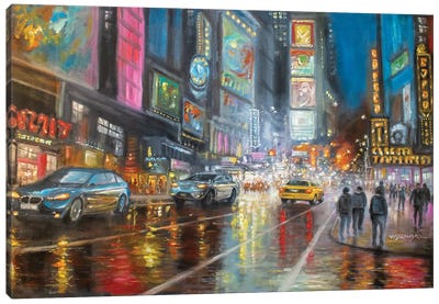 New York City Lights IV Canvas Art Print - Times Square