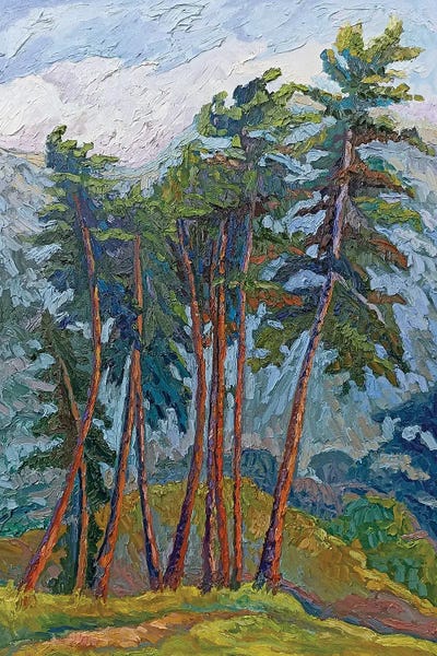 Pine Trees With Orange Trunks by Lilit Vardanyan canvas print