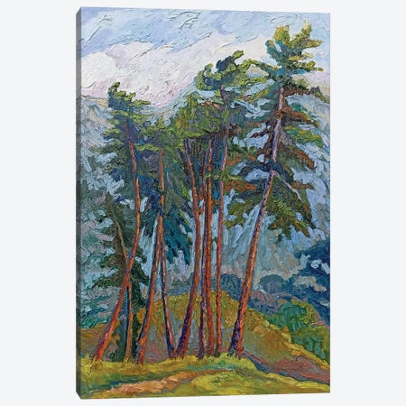 Pine Trees With Orange Trunks Canvas Print #VDY11} by Lilit Vardanyan Canvas Artwork
