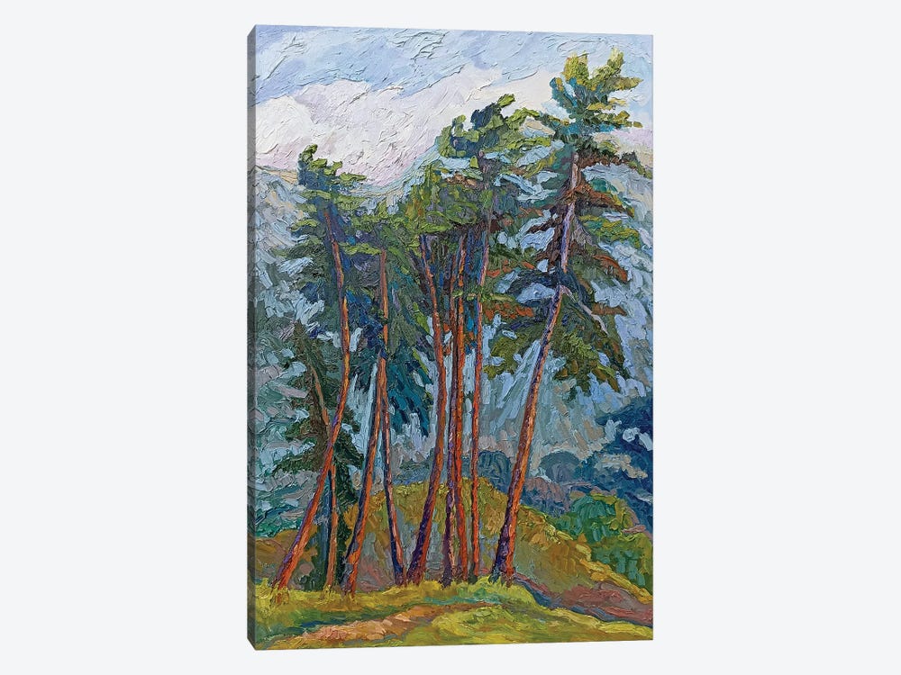 Pine Trees With Orange Trunks by Lilit Vardanyan 1-piece Canvas Art