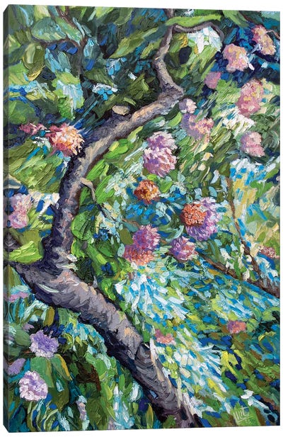 Blooming Branch Canvas Art Print - Celery