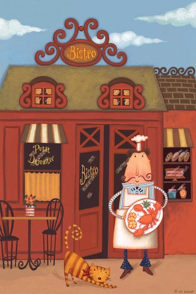 Orange Cats: Chef VII Petit Bistro by Viv Eisner