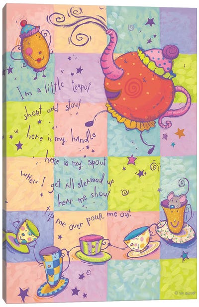 Rhyme I Teapot Canvas Art Print - Song Lyrics Art