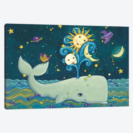 Sunny Whale Canvas Print #VEI39} by Viv Eisner Canvas Print