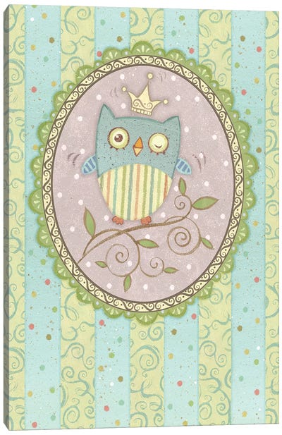Winking Owl Canvas Art Print - Nursery Room Art